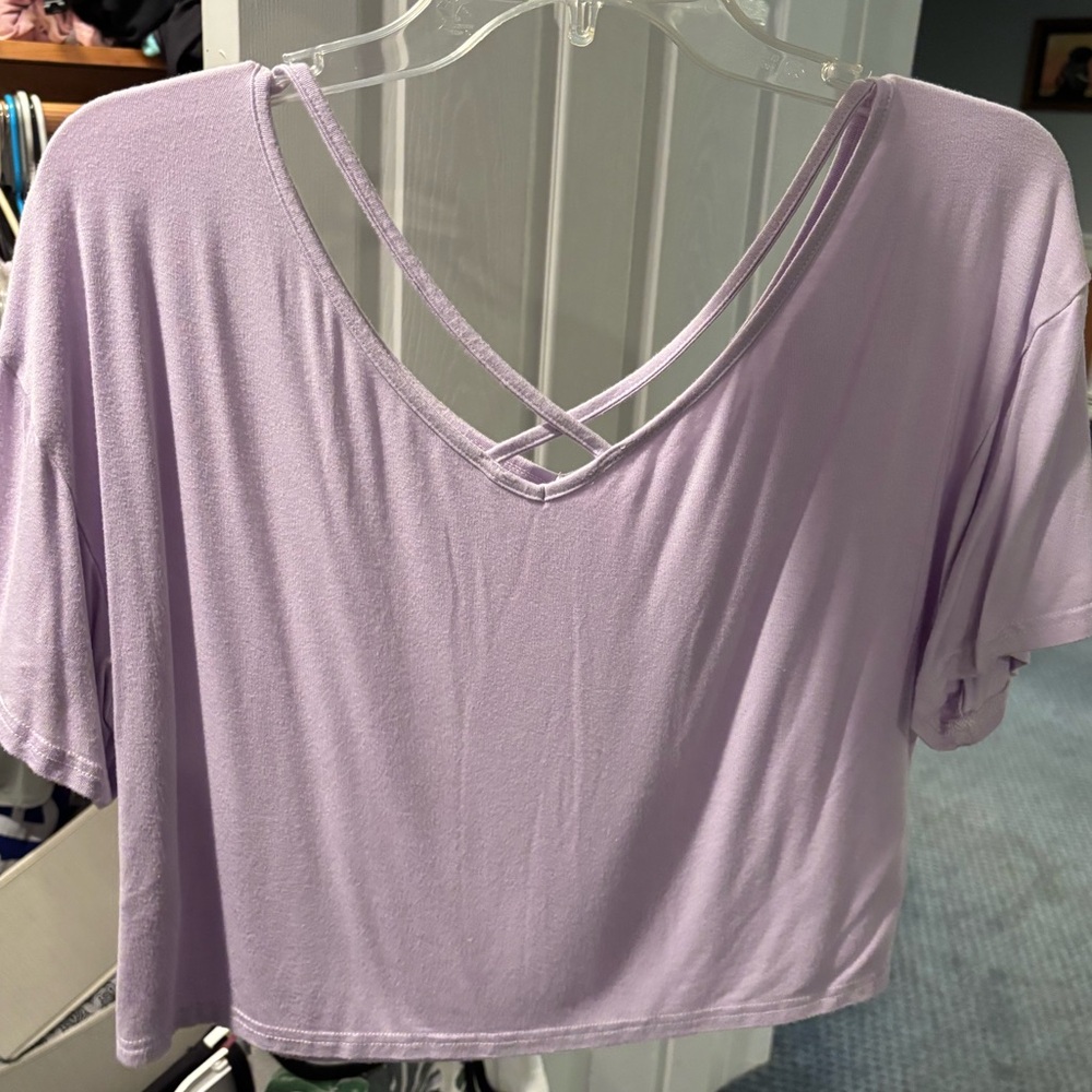 Lavender V-Neck Women's Top